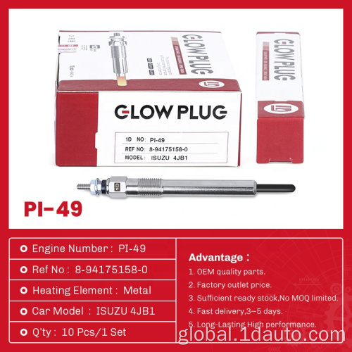 Engine Metal Glow Plug For Isuzu Original Diesel Engines Glow plug PI-49 for ISUZU 4JB1 Factory